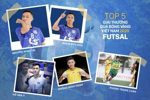 Tốp 5 cầu thủ vào danh sách rút gọn hạng mục Quả bóng vàng Futsal 2020