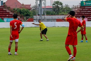 Buổi tập cuối cùng của đội U23 Việt Nam trước trận chung kết