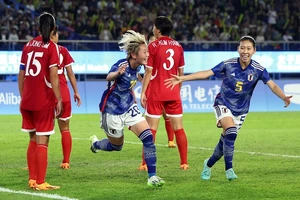 Nữ Nhật Bản thể hiện sức mạnh qua chiến thắng cách biệt 4-1. Ảnh: Reuters 