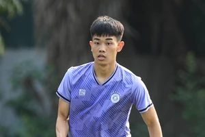 Nguyễn Đình Bắc trong một buổi tập mới đây cùng Hà Nội FC