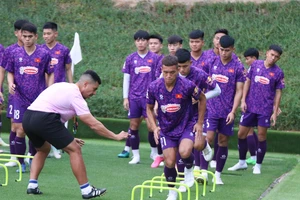 U23 Việt Nam sẵn sàng cho trận tập huấn cùng U23 Jordan. Ảnh. ĐOÀN NHẬT