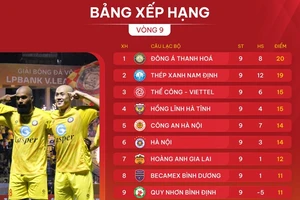 Bảng xếp hạng V-League 2024-2025 (vòng 9)