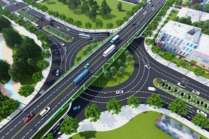 Phối cảnh nút giao thông phía Tây cầu Trần Thị Lý sau khi hoàn thiện