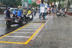 Một trạm xe đạp công cộng dự kiến đặt tại đường Nguyễn Tri Phương. Ảnh: XUÂN QUỲNH