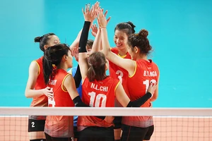 Đội tuyển bóng chuyền nữ Việt Nam đã chơi đầy cố gắng trong trận đấu với Hàn Quốc. Ảnh: