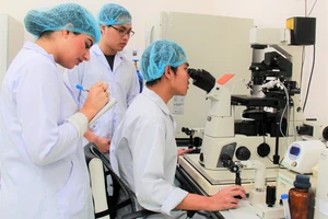 Sinh viên Trường ĐH Quốc tế (ĐH Quốc gia TPHCM) thực hành tại phòng thí nghiệm