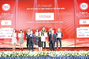 Vedan Việt Nam tiếp tục được vinh danh Tốp 10: Công ty uy tín ngành Thực phẩm - Đồ uống năm 2020