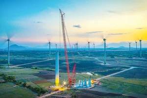 Các công trình điện gió ở Ninh Thuận. Ảnh: NGUYỄN VĂN QUANG