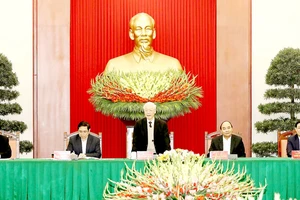 Tổng Bí thư, Chủ tịch nước Nguyễn Phú Trọng phát biểu tại buổi gặp mặt. Ảnh: TTXVN