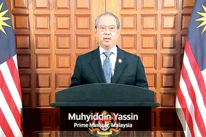 Thủ tướng Malaysia Muhyiddin Yassin phát biểu tại hội nghị. Ảnh: TTXVN