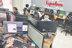 Trong Studio game Topebox, một startup chuyên về Game của Việt Nam có trụ sở tại quận Gò Vấp, TPHCM. Ảnh: TẤN BA