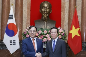 Chủ tịch nước Võ Văn Thưởng tiếp Đại sứ Hàn Quốc Choi Young Sam. Ảnh: TTXVN