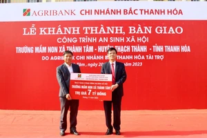 Agribank tài trợ 7 tỷ đồng xây dựng Trường Mầm non xã Thành Tâm
