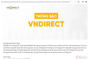 Thông báo của VNDirect khi hệ thống bị tấn công mã hóa dữ liệu