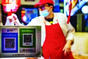Mã QR sử dụng tại chợ Trung Quốc. Ảnh: GLOBAL IMAGE