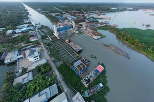 Đóng cống Nguyễn Tấn Thành để ngăn mặn trong đợt triều cường sắp tới