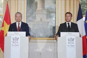 Tổng Bí thư, Chủ tịch nước Tô Lâm hội đàm với Tổng thống Pháp Emmanuel Macron. Ảnh: TTXVN