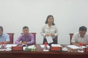 Phó Trưởng ban Thường trực Ban Dân vận Thành ủy TPHCM Nguyễn Thị Bạch Mai phát biểu tại buổi làm việc