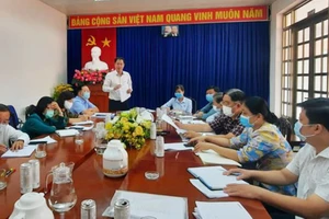 Phó Chủ tịch Thường trực Ủy ban MTTQ Việt Nam TPHCM Nguyễn Thành Trung phát biểu tại buổi làm việc