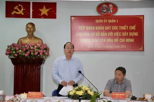 Phó Bí thư Thường trực Thành ủy TPHCM Nguyễn Hồ Hải phát biểu tại cuộc khảo sát. Ảnh: DŨNG PHƯƠNG