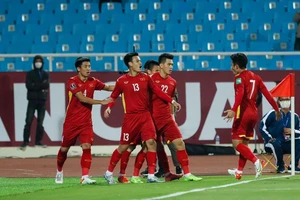 Hồ Tấn Tài trở thành cầu thủ ghi bàn "xông đất" cho đội tuyển Việt Nam năm Nhâm Dần 2022. Ảnh: QUANG PHÚC