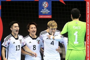 Niềm vui của các cầu thủ futsal Nhật Bản. ẢNH: AFC