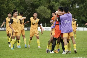 Các cầu thủ Brunei đoạt vé dự vòng bảng AFF Cup 2022