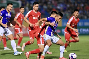 Viettel FC gặp Hà Nội FC là trận cầu tâm điểm vòng 1 V-League 2023. ẢNH: MINH HOÀNG 