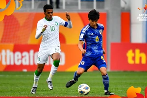 U20 Nhật Bản đánh bại U20 Saudi Arabia để khép lại bảng D với 9 điểm tuyệt đối. ẢNH: AFC 