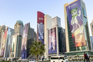 Áp phích về Asian Cup 2023 được trưng bày ở khắp thủ đô Doha, Qatar. 