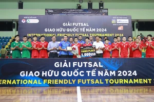 Đội tuyển futsal Việt Nam đứng hạng ba ở Giải futsal giao hữu quốc tế 2024. 