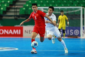 Đội tuyển futsal Việt Nam phải tham dự vòng play-off để tranh vé dự Futsal World Cup 2024. ẢNH: TÂM HÀ 