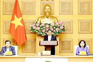 Thủ tướng Phạm Minh Chính phát biểu tại buổi gặp mặt. Ảnh: VIẾT CHUNG