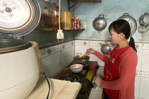 Chị Phạm Thị Tem (tạm trú huyện Củ Chi, TPHCM) lo lắng khi mất việc gần tết Ảnh: NGÔ BÌNH