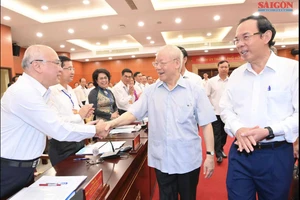 Tổng Bí thư Nguyễn Phú Trọng thăm và làm việc với Thành ủy TPHCM, ngày 23-9-2022. Ảnh: VIỆT DŨNG