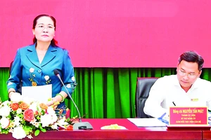 Chủ tịch HĐND TPHCM Nguyễn Thị Lệ phát biểu tại buổi kiểm tra. Ảnh: VIỆT DŨNG