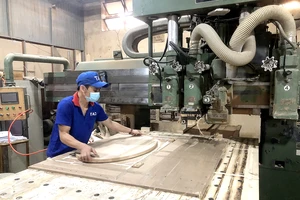 Sản xuất chế biến gỗ tại Công ty cổ phần gỗ Thuận An. Ảnh: THANH HẢI
