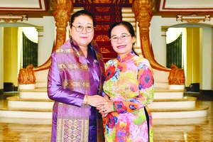 Phó Bí thư Thành ủy, Chủ tịch HĐND TPHCM Nguyễn Thị Lệ tiếp Tổng Lãnh sự Lào tại TPHCM Phimpha Keomixay. Ảnh: VIỆT DŨNG