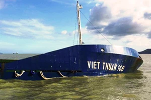 Một tàu hàng bị chìm tại vùng biển Quy Nhơn