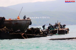 Ra biển xem “vòi bạch tuộc” kéo xác tàu ngàn tấn bị đắm