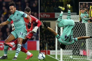 Watford - Arsenal 0-1:Foster vụng về, Aubameyang ghi bàn, Craig Pawson bất ngờ phạt Deeney thẻ đỏ 