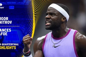 Grigor Dimitrov vs Frances Tiafoe 6-4, 6-7 (5), 6-3, 4-1: Tiafoe hạ gục Dimitrov, vào bán kết US Open gặp đồng hương Mỹ Taylor Fritz