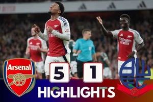 Arsenal vs Bolton 5-1: Rice khai nòng, Nwaneri ghi cú đúp, Sterling 1 kiến tạo, 1 bàn thắng, Havertz góp công rạng danh Pháo thủ của HLV Mikel Arteta