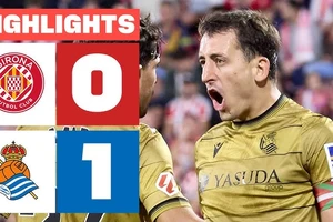 Girona vs Real Sociedad 0-1: Ander Barrenetxea kiến tạo, Mikel Oyarzabal ghi bàn duy nhất bỏ túi 3 điểm