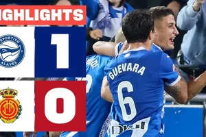 Alaves vs Mallorca 1-0: Mascarell phá bóng vụn về, Guridi chớp thời cơ hạ gục thủ môn Roman ghi bàn duy nhất