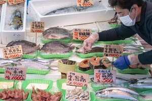 Một cửa hàng bán cá ở Tokyo (Nhật Bản). Ảnh: TTXVN