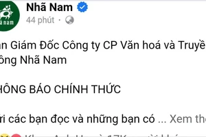 Ông Nguyễn Nhật Anh tạm thời ngừng vị trí Tổng Giám đốc Nhã Nam