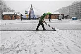 Tuyết rơi dày bất thường ở Bắc Hàn Quốc