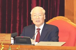Tổng Bí thư Nguyễn Phú Trọng phát biểu khai mạc hội nghị. Ảnh: TTXVN