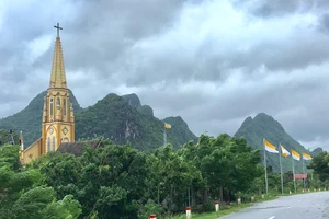 Nhà thờ giáo xứ Bàu Sen, xã Phúc Trạch, huyện Bố Trạch, tỉnh Quảng Bình làm tốt công tác phòng chống dịch covid-19